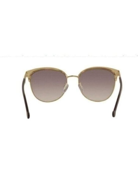 Carolina Herrera Sunglasses SHE119 Beige Brown Gold Browline Designer NEW